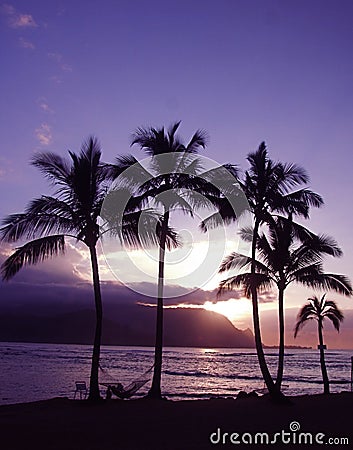 Hawaii Sunset Stock Photo
