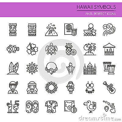 Hawaii Symbols Stock Photo