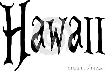 Hawaii text sign illustration Cartoon Illustration