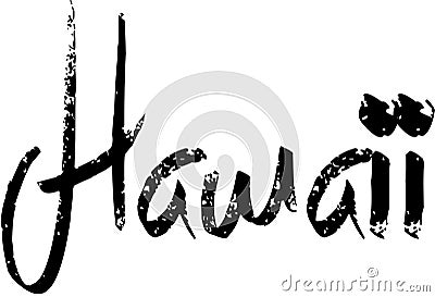 Hawaii text sign illustration Vector Illustration