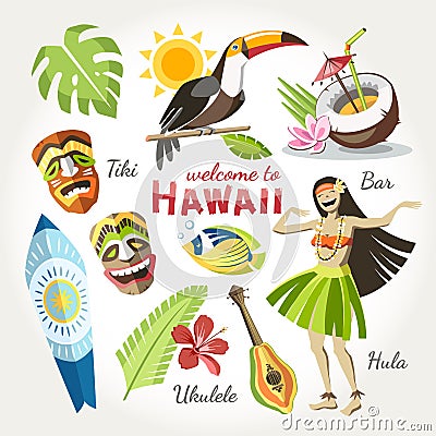 Hawaii vector collection Vector Illustration