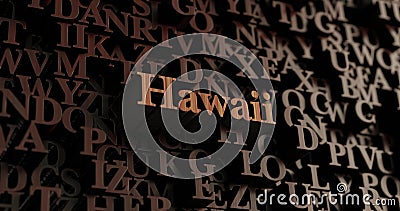 Hawaii - Wooden 3D rendered letters/message Stock Photo