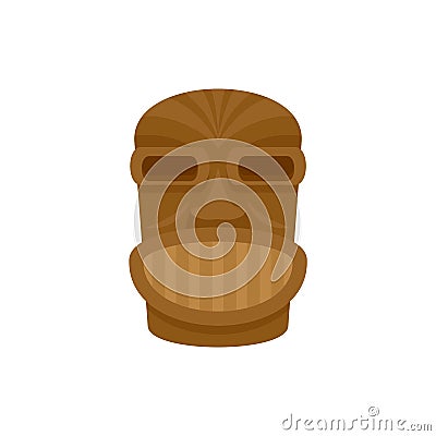 Hawaii wooden idol icon, flat style Vector Illustration