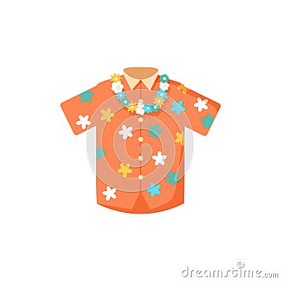 Hawaiian aloha shirt. Vector Illustration