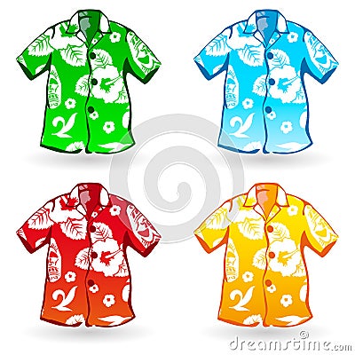 Hawaiian Aloha Shirts. Vector illustration Vector Illustration