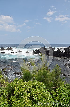 Hawaiian coastline rugged scenery Stock Photo