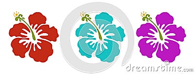 Hawaiian flowers Vector Illustration