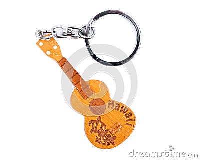 Hawaiian gift, souvenir wooden guitar like key holder Stock Photo
