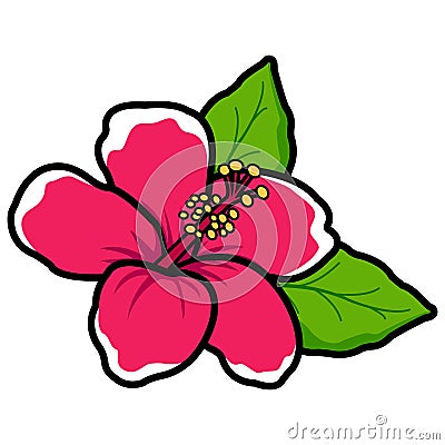 Hawaiian hibiscus flower. Vector illustration Vector Illustration