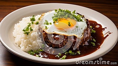 Hawaiian loco moco breakfast dish Stock Photo