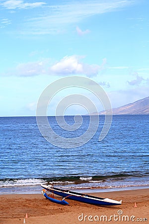 Hawaiian Outrigger Canoe Stock Photo