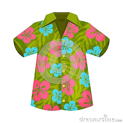 Shirt in the Hawaiian style. Vector illustration on a white background. Vector Illustration