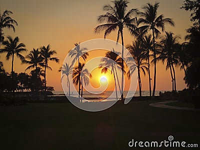 Hawaiian Sunset Stock Photo