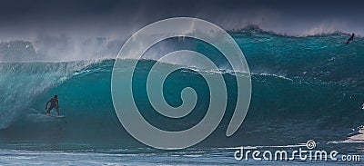 Hawaiian Surfing Waves Pipeline Oahu Editorial Stock Photo