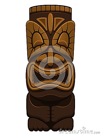 Hawaiian Tiki Statue Vector Illustration