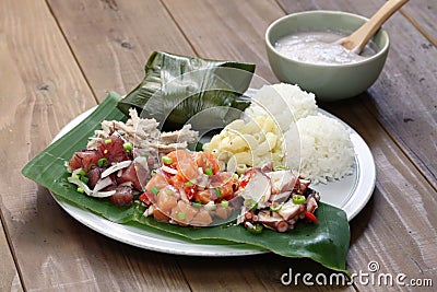 Hawaiian traditional plate lunch Stock Photo