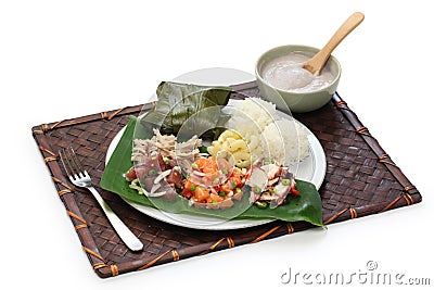Hawaiian traditional plate lunch Stock Photo