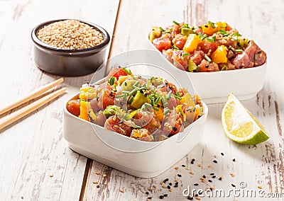 Hawaiian tuna poke Stock Photo