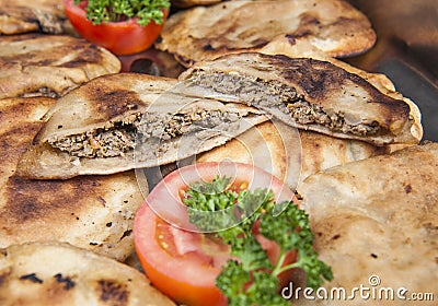 Hawawshi at an oriental restaurant buffet Stock Photo