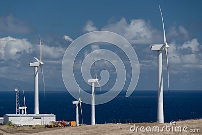 Hawi wind farm near Upolu airport Stock Photo