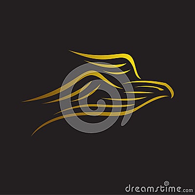 Hawk Falcon Eagle vector Logo design icon illustration Template Vector Illustration