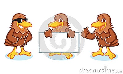 Hawk Mascot Vector happy Vector Illustration