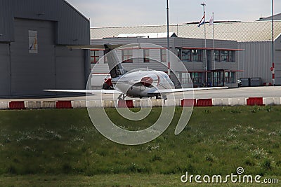 Hawker Beechcraft 400A I-TOPF aircraft on Rotterdam The Hague Airport Editorial Stock Photo