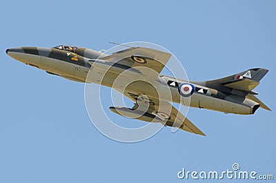 Hawker Hunter T7 WV372 in RAF Royal Air Force colour scheme Editorial Stock Photo