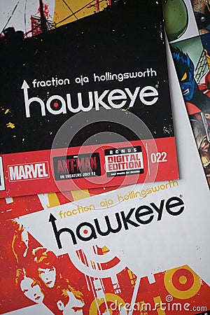 HAWKEYE comic book Editorial Stock Photo