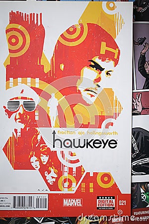 HAWKEYE comic book Editorial Stock Photo