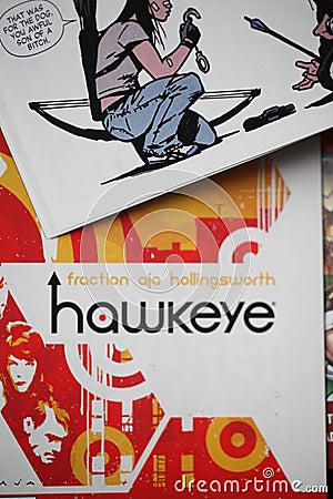 HAWKEYE comic book Editorial Stock Photo