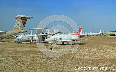 Hawkeye Jet Plane in Pima Air and Space Museum Editorial Stock Photo