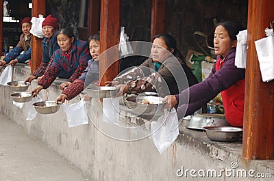 Hawking Food in Fenghuang Editorial Stock Photo
