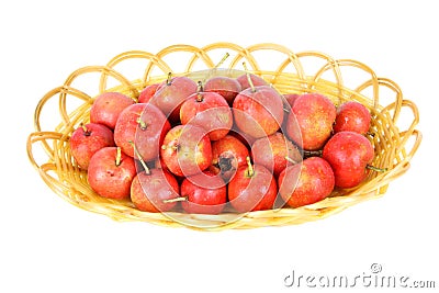 Hawthorn fruit in basket Stock Photo