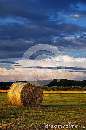 Hay Bale Farm Stock Photo