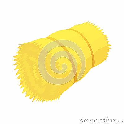 Hay bale icon in cartoon style Stock Photo