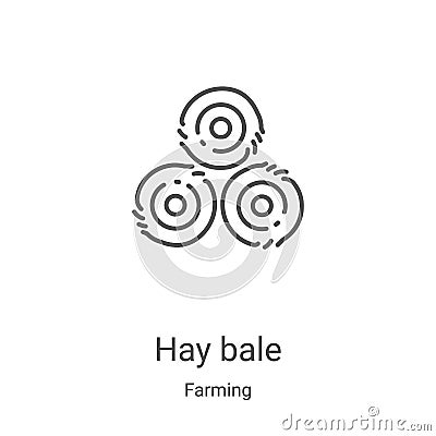hay bale icon vector from farming collection. Thin line hay bale outline icon vector illustration. Linear symbol for use on web Vector Illustration