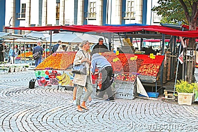 Hay Market (Hotorget) on Hotorget square, Stockholm, Sweden Editorial Stock Photo