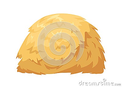 Haystack, hay bale. Dry gold straw hill, pile. Yellow forage, hayloft of agriculture crop. Golden grass heap, stack of Vector Illustration