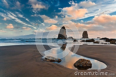 Haystack Rock Stock Photo