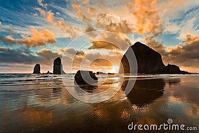 Haystack Rock Stock Photo