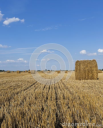 Haystacks straw, summer Stock Photo