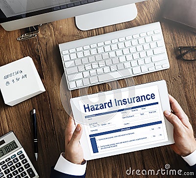 Hazard Insurance Property Protection Terms Concept Stock Photo