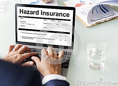 Hazard Insurance Property Protection Terms Concept Stock Photo