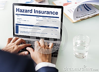 Hazard Insurance Property Protection Terms Concept Stock Photo