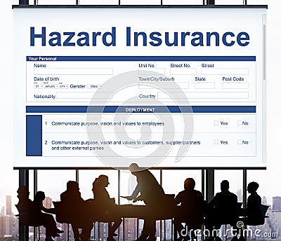Hazard Insurance Property Protection Terms Concept Stock Photo