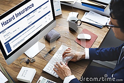 Hazard Insurance Property Protection Terms Concept Stock Photo