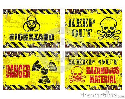 Hazard Signs Vector Illustration