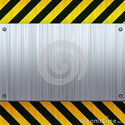 Hazard Stripes Brushed Metal Stock Photo
