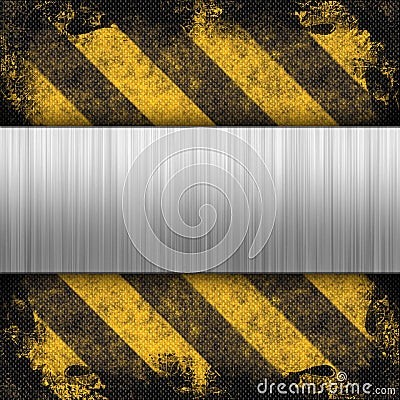 Hazard Stripes Brushed Metal Stock Photo